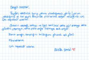 Teşekkürler Notu